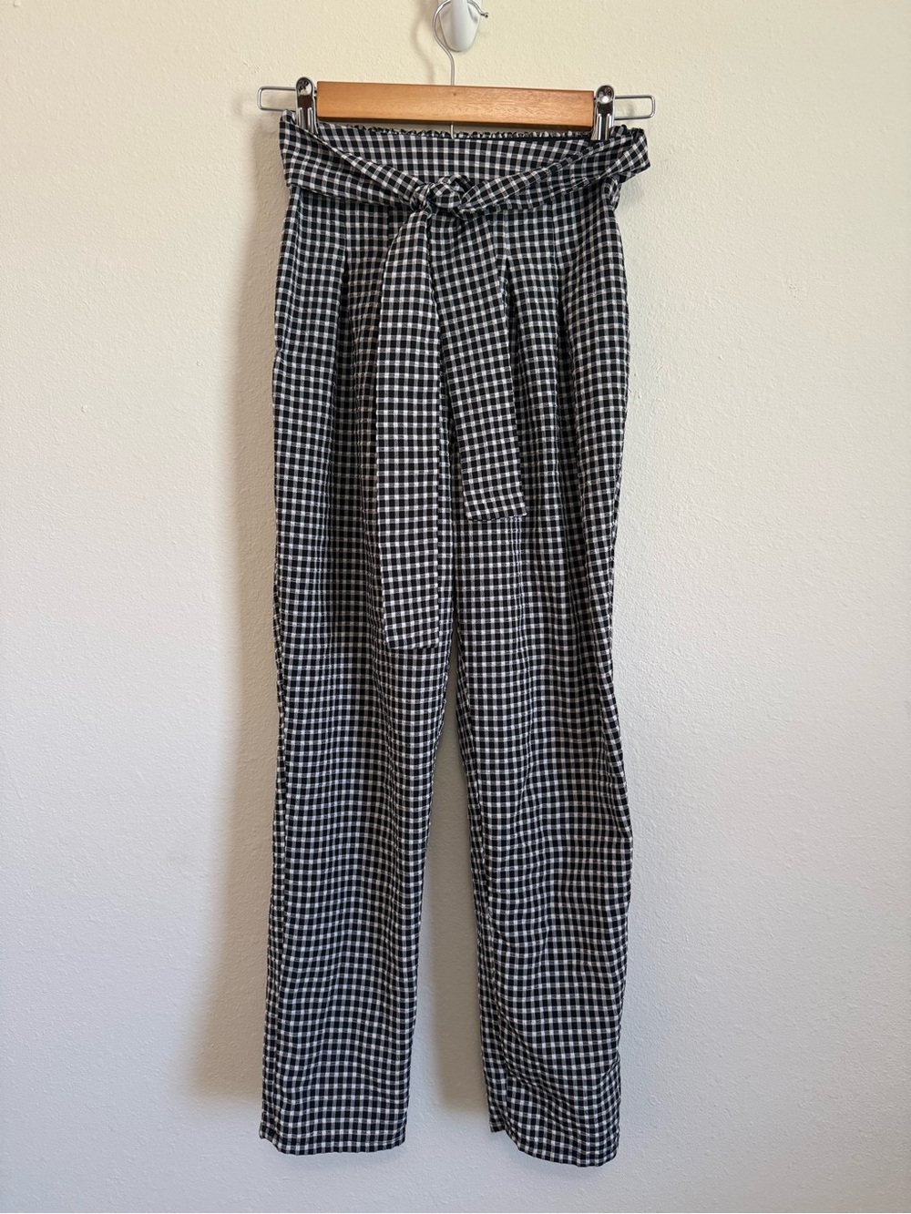 Sienna Sky Black & White Gingham Straight Leg Pants